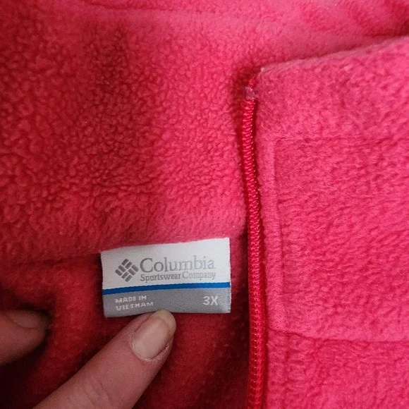 Columbia Fleece‎ Jacket Full Zip Pink Women's Size 3X Outdoor Activewear - Picture 4 of 5